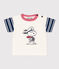 Tee-shirt Petit Bateau X Snoopy en jersey léger bébé blanc MARSHMALLOW/blanc MULTICO