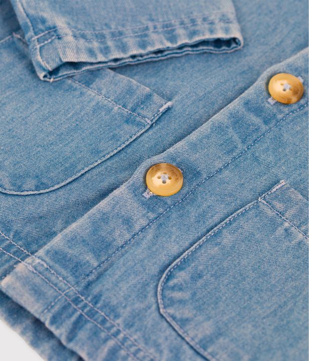 Vest van licht biologisch denim voor baby's blauw