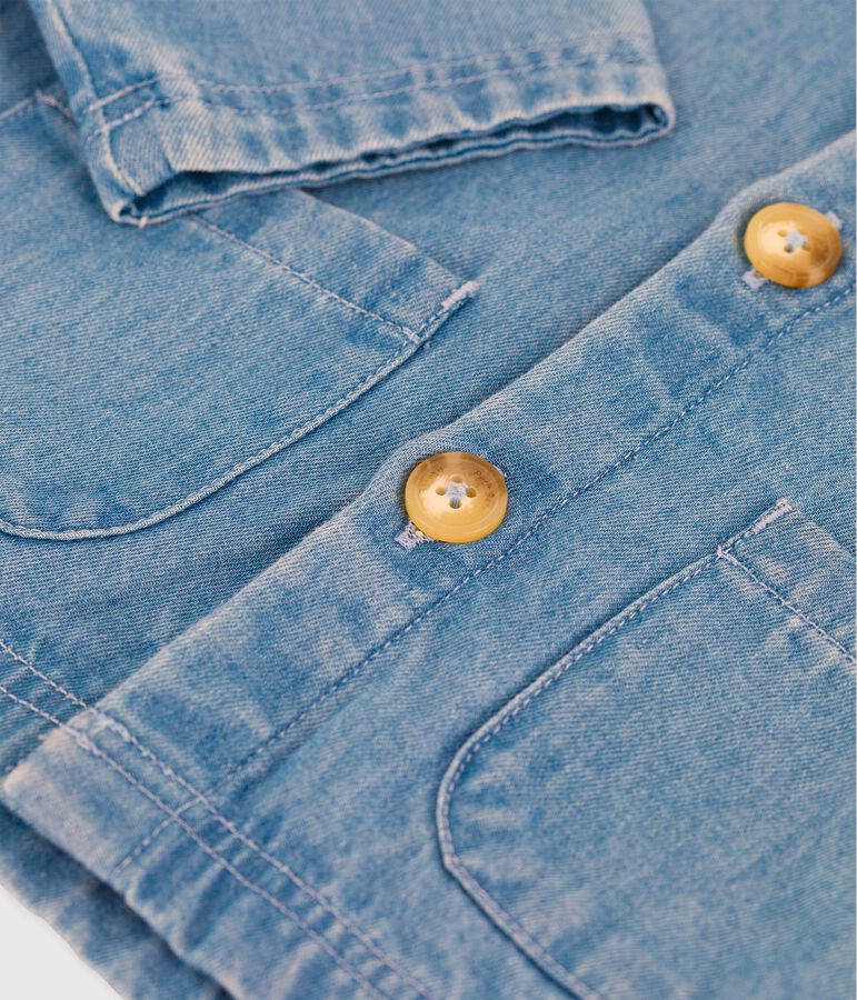 Vest van licht biologisch denim voor baby's blauw