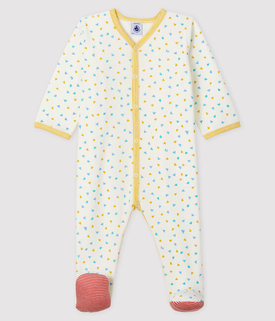 Fluwelen slaappakje met confetti print voor baby wit MARSHMALLOW/wit MULTICO