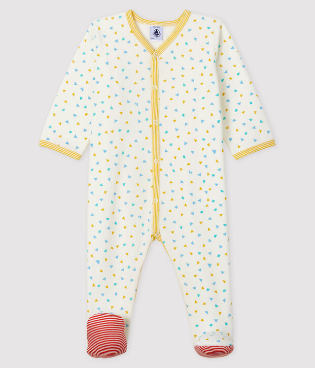 Dors-bien imprim&eacute; confettis b&eacute;b&eacute; en velours blanc/multicouleur