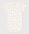 Katoenen body met korte mouwen en print met palmboom voor baby's wit MARSHMALLOW/wit MULTICO
