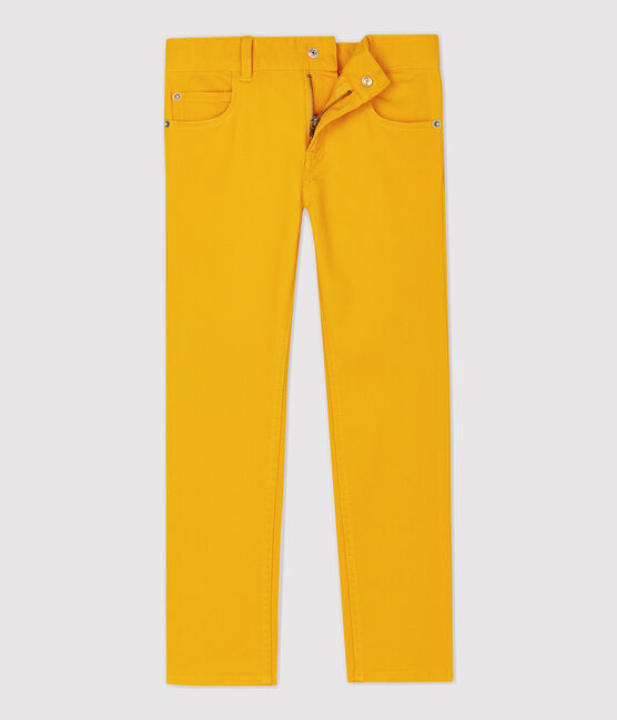 Jongens skinnybroek van twill geel BOUDOR