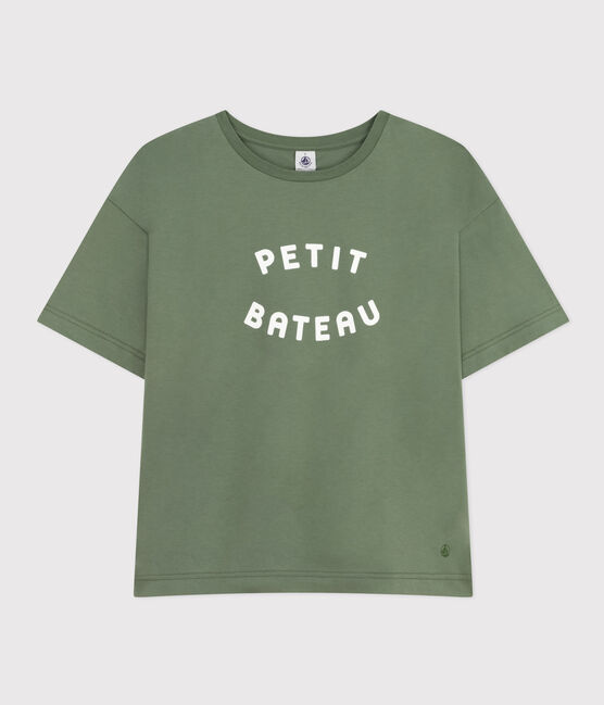 Tee-shirt le Boxy en coton femme vert CROCO