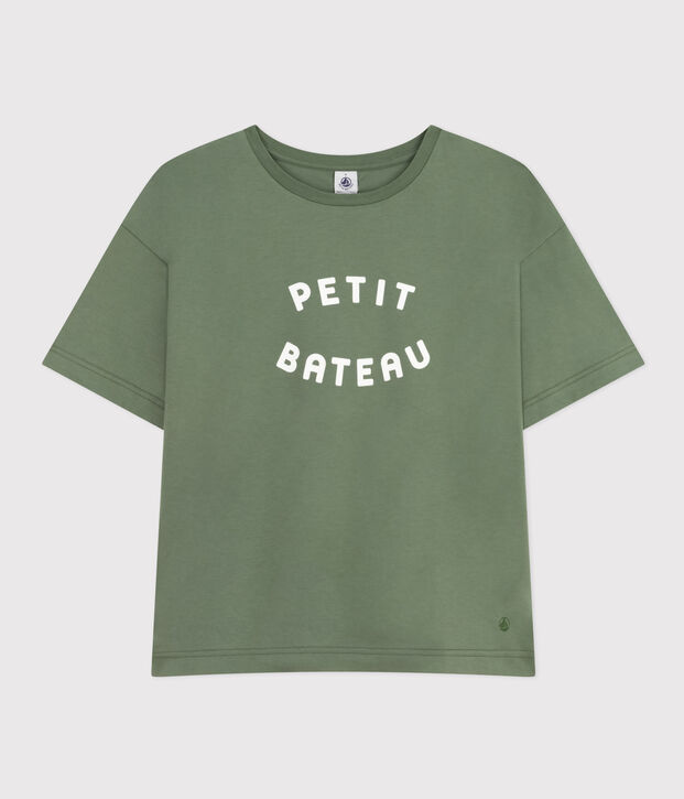 Tee-shirt le Boxy en coton femme vert