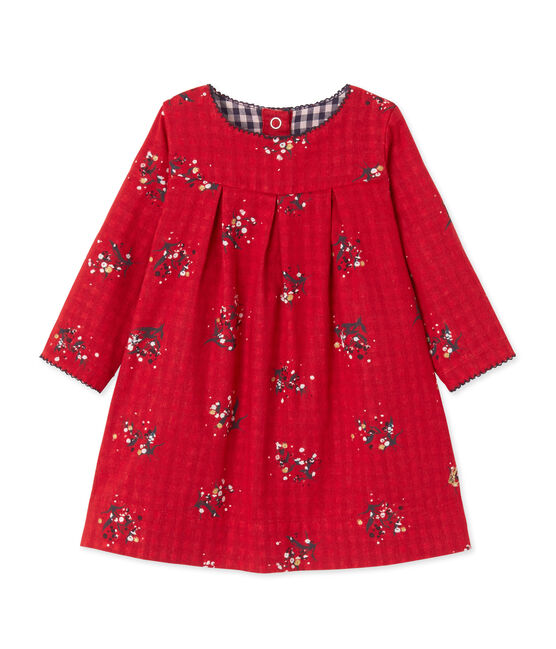 Robe bébé fille en tubique imprimé rouge FROUFROU/blanc MULTICO
