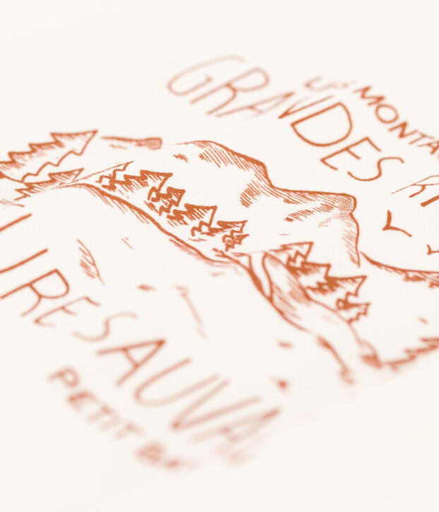 Jongens-T-shirt met lange mouwen en print wit