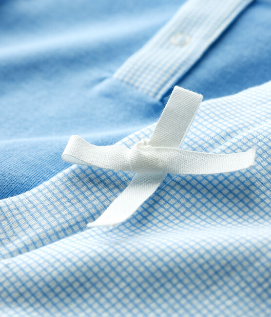 Ensemble 2 pièces bleu bébé en coton biologique bleu EDNA/écru MULTICO