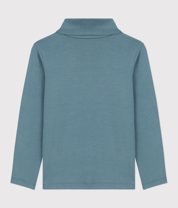 Sous-pull enfant en coton uni bleu