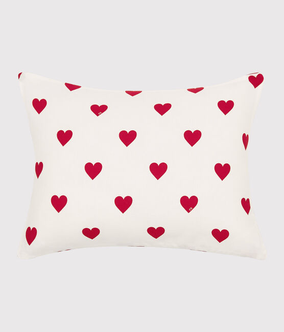 Rood hart kussen van popeline wit MARSHMALLOW/rood TERKUIT