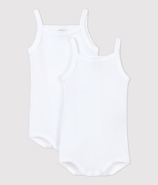 Set van 2 rompertjes met bandjes voor baby meisje multicouleur