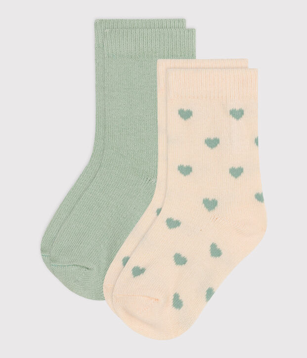 2 paires de chaussettes en coton c&oelig;urs b&eacute;b&eacute; multicouleur
