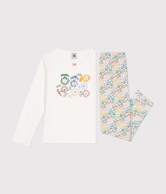Pyjama en coton enfant blanc MARSHMALLOW/blanc MULTICO