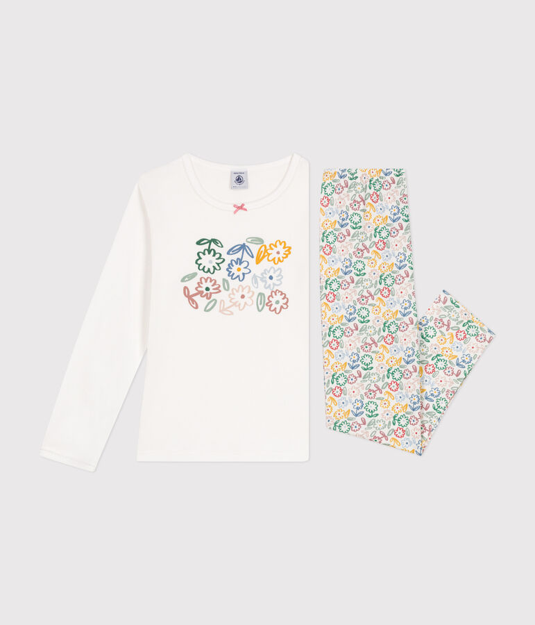 Katoenen pyjama voor kinderen wit/multicouleur