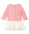 Robe manches longues bi-matière bébé fille rose CHARME/blanc MULTICO
