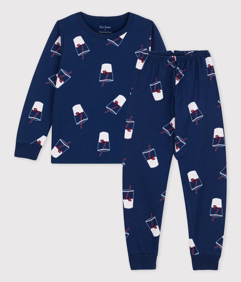 Kinderpijama in biokatoen Tajinebanane x Petit Bateau blauw/multicouleur