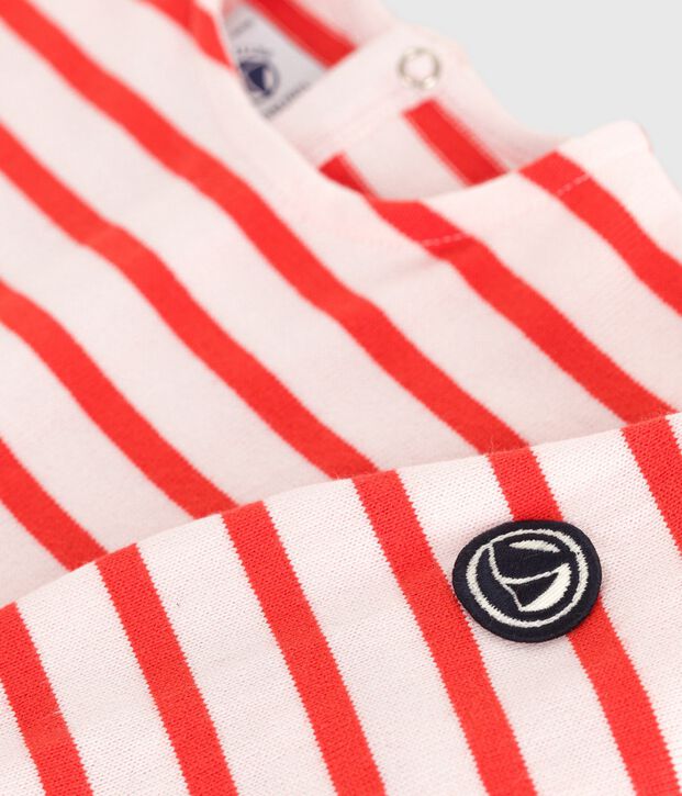 Baby matrozentopje van dik katoen roze/rood