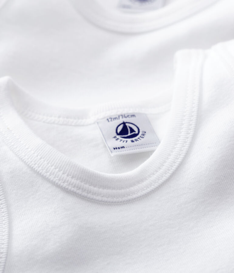 Lot de 2 bodies blancs sans manches b&eacute;b&eacute; multicouleur