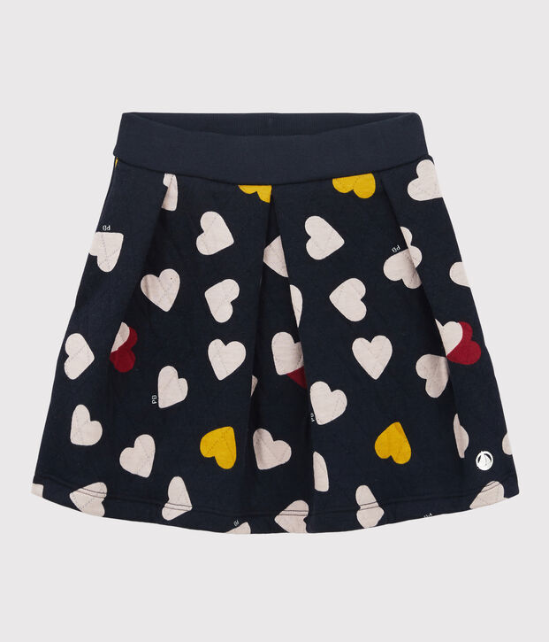 Jupe en tubique matelass&eacute; enfant fille bleu/multicouleur