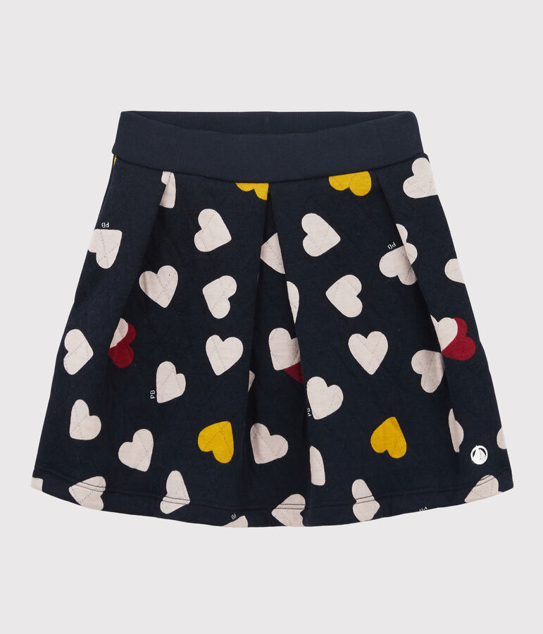 Jupe en tubique matelass&eacute; enfant fille bleu/multicouleur