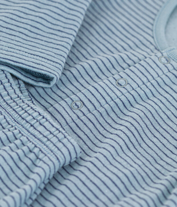 Ensemble ray&eacute; en tubique b&eacute;b&eacute; bleu/bleu/bleu