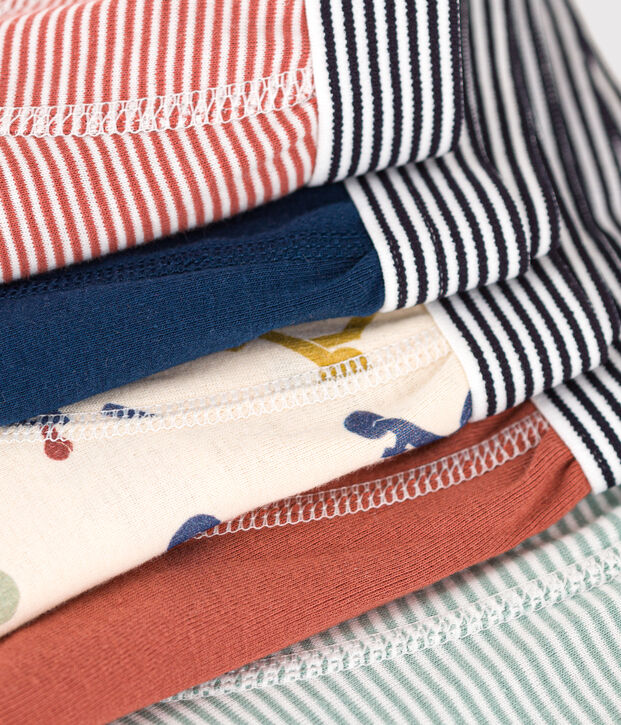 Setje met vijf katoenen boxershorts met step voor kinderen multicouleur