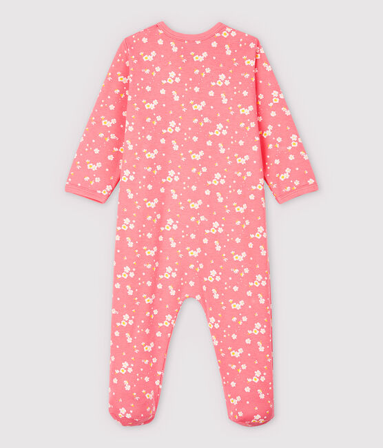 Katoenen babypyjama met kersenbloesem voor baby's roze GRETEL/wit MULTICO