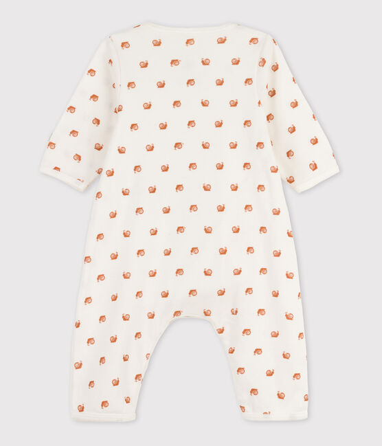 Bodyjama sans pieds imprimé bébé en coton blanc MARSHMALLOW/ ECUREUIL