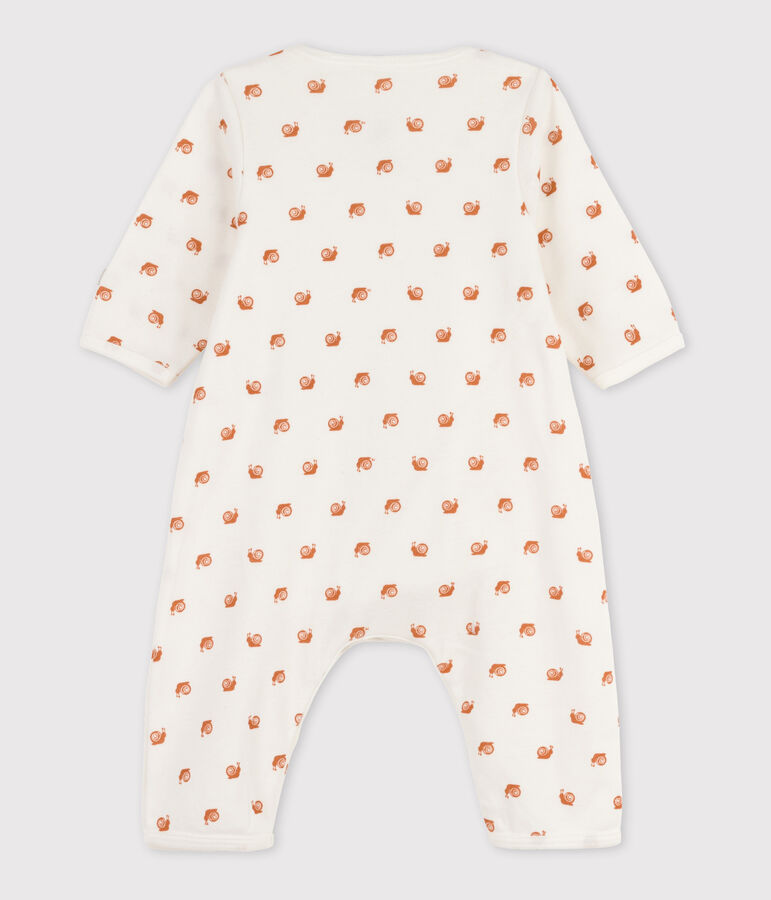 Katoenen bodypyjama zonder voetjes met print wit MARSHMALLOW/ ECUREUIL