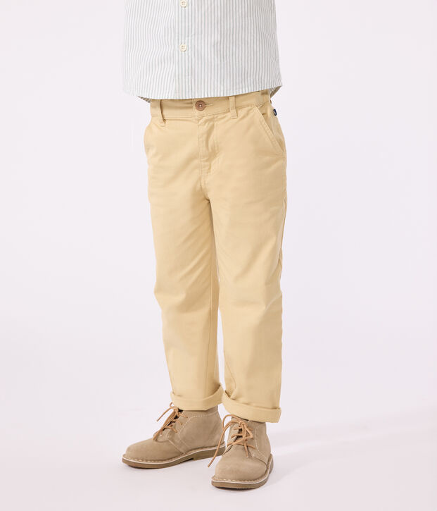 Pantalon chino enfant gar&ccedil;on beige