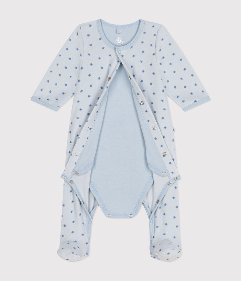 Bodyjama imprim&eacute; mini &eacute;toiles en velours b&eacute;b&eacute; bleu/bleu