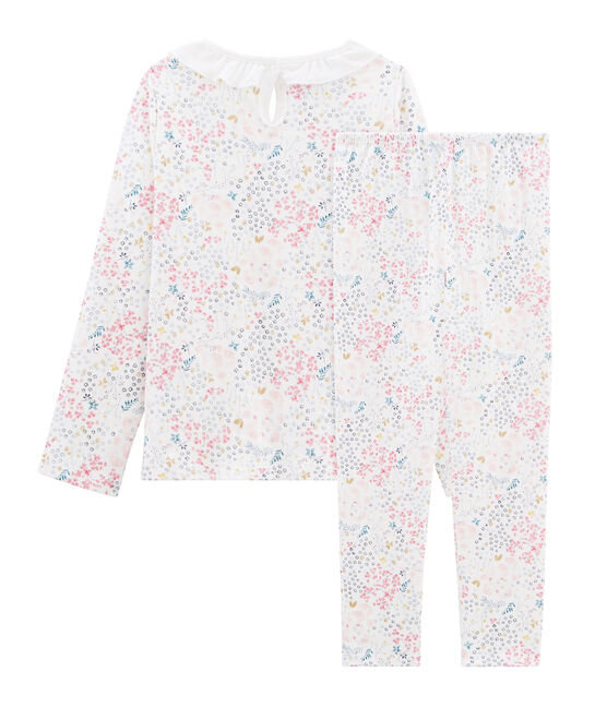 Pyjama meisje van tubic wit MARSHMALLOW/wit MULTICO