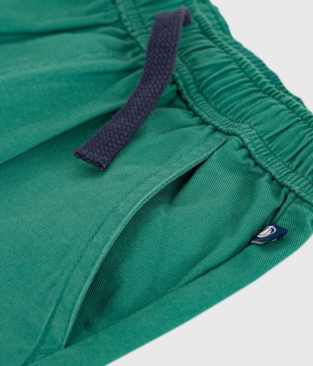 Bermuda short enfant en coton uni vert