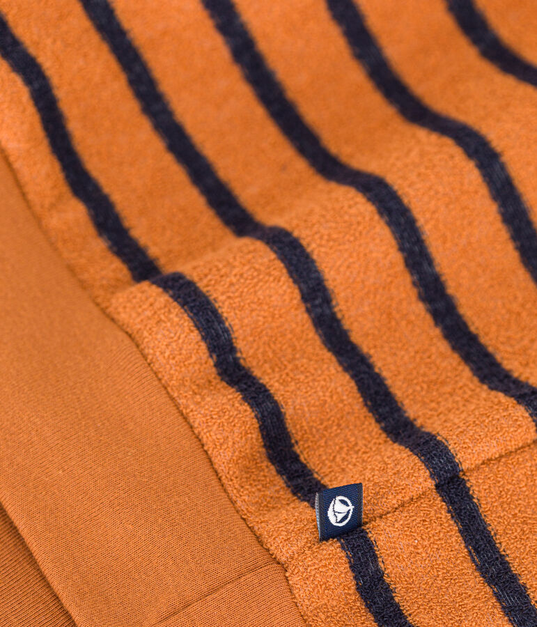 Sweatshirt in boucl&eacute;badstof voor meisjes/jongens bruin/blauw