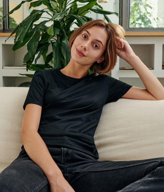 T-shirt coton Sea Island Femme noir NOIR