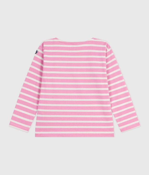 Katoenen marinetruitje voor kinderen roze/ecru