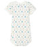 Enkel rompertje met korte mouwen en marineprint baby wit MARSHMALLOW/wit MULTICO