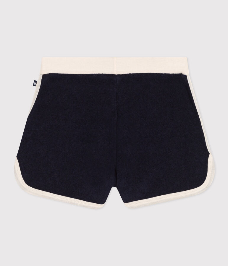 Meisjesshort van badstof blauw