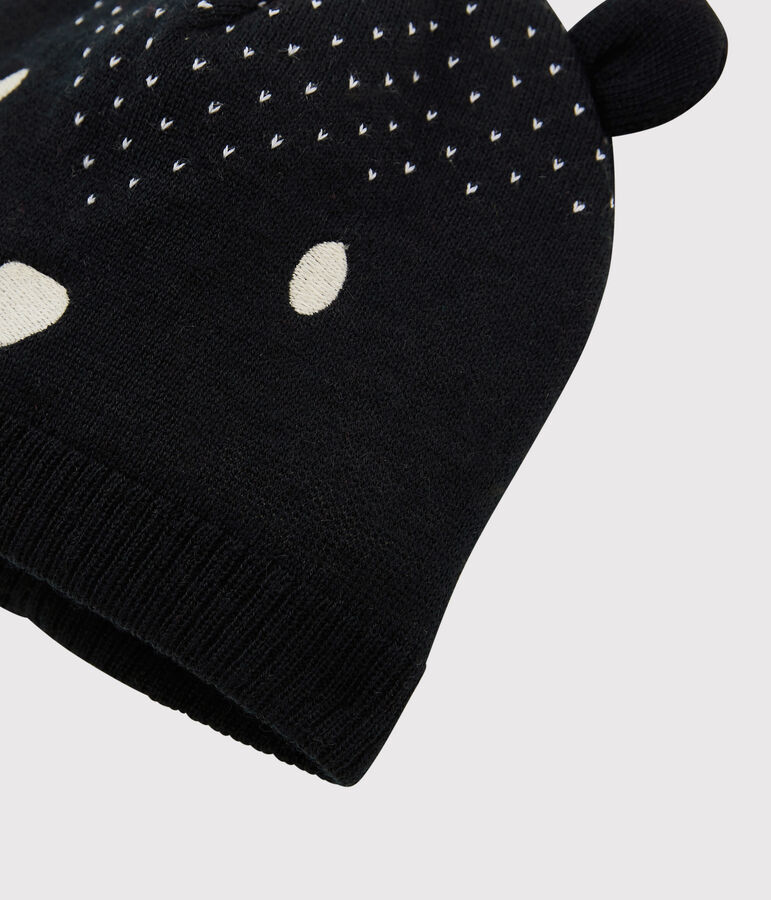 Bonnet en tricot b&eacute;b&eacute;. bleu