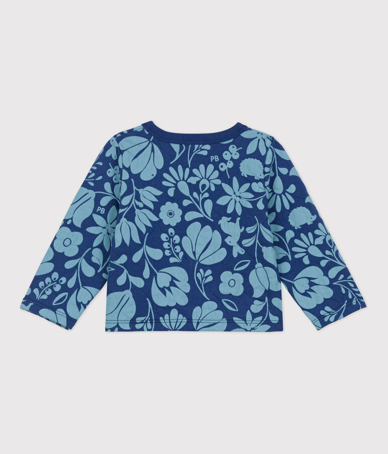 Vest in doorgestikte tubic met print voor baby's blauw/blauw