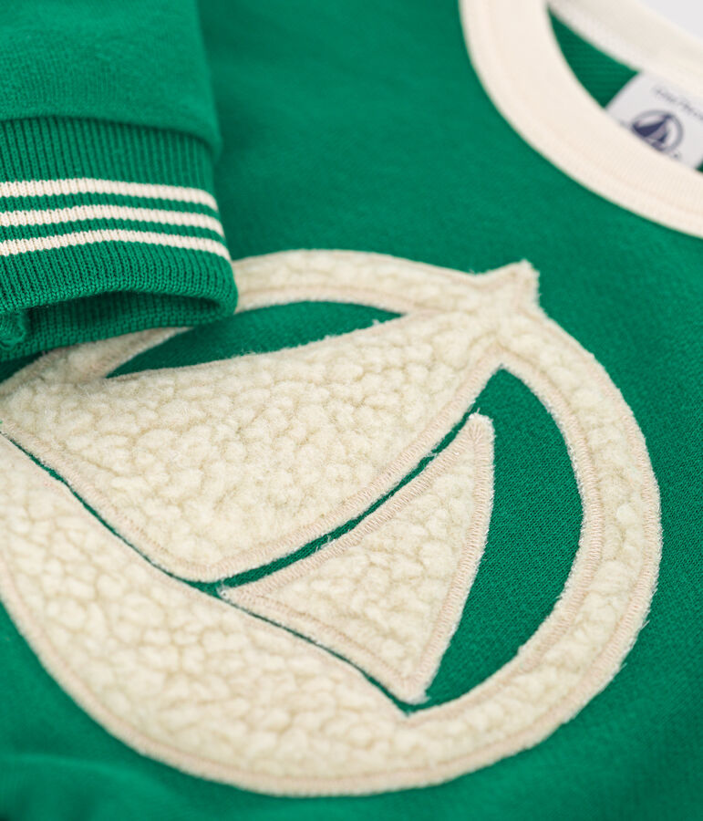 Sweatshirt en molleton b&eacute;b&eacute; vert JARDIN