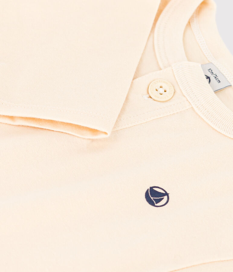 T-shirt met lange mouwen in jersey voor baby's ecru AVALANCHE