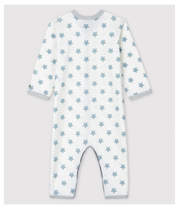 Dors-bien sans pieds &agrave; &eacute;toiles grises b&eacute;b&eacute; en coton blanc/gris