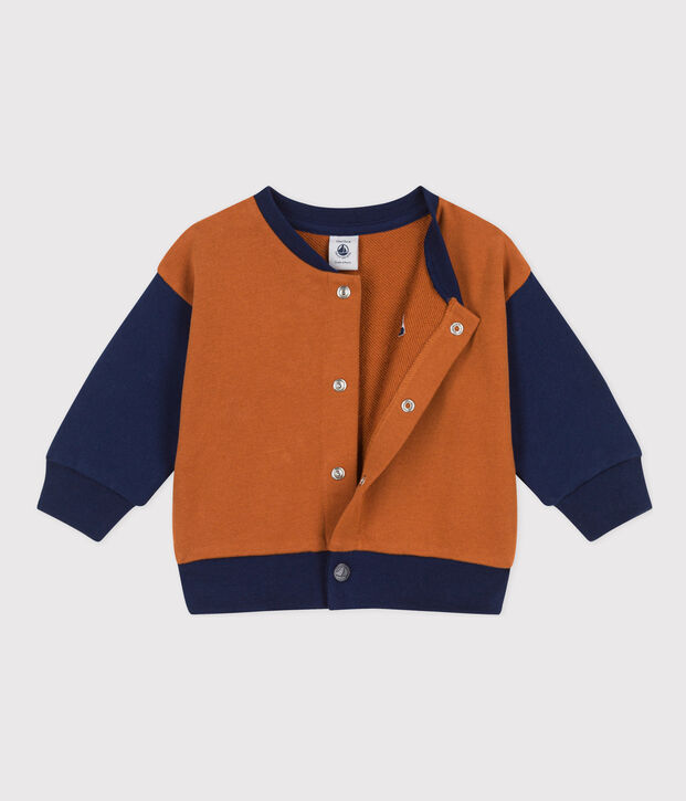 Teddy in molton voor baby's bruin/blauw