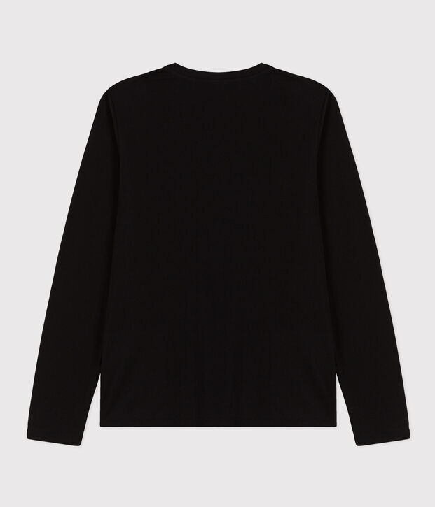 Le Droit, T-shirt met lange mouw en V-hals van dunne jersey voor dames zwart