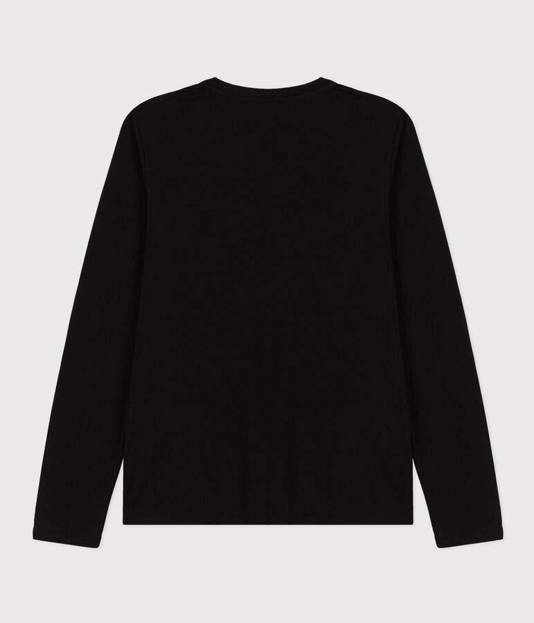 Le Droit, T-shirt met lange mouw en V-hals van dunne jersey voor dames zwart