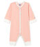 Pyjama van ribstof voor babymeisjes roze ROSAKO/wit MARSHMALLOW