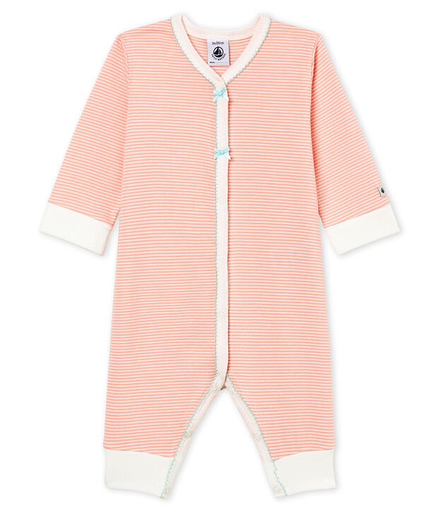 Dors bien b&eacute;b&eacute; fille en c&ocirc;te rose/blanc