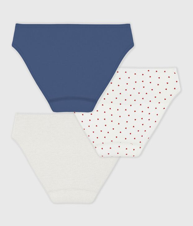 Lot de culottes enfant en coton et &eacute;lasthanne imprim&eacute; c&oelig;urs multicouleur