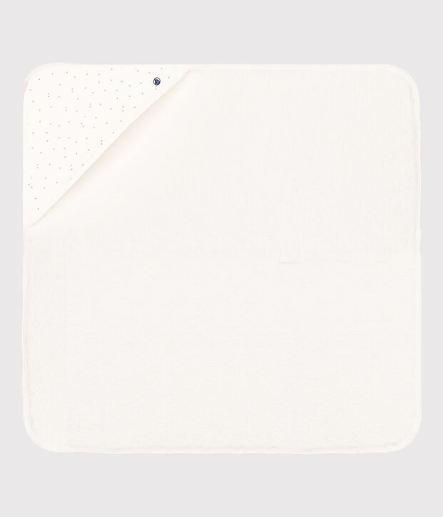 Carr&eacute; de bain en &eacute;ponge blanc/gris